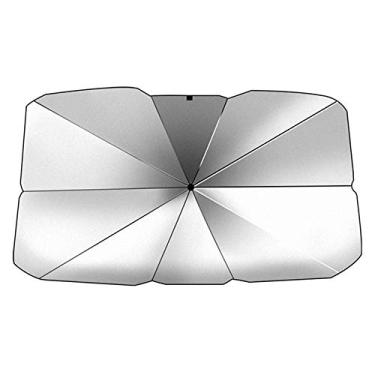 Imagem de XWU Para-brisa de carro, guarda-chuva dobrável para carro, guarda-sol refletor durável para manter seu veículo fresco e livre de danos, serve para para-brisas de vários tamanhos