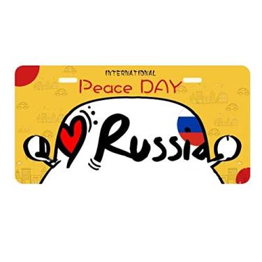 Imagem de DIYthinker I Love Russia Bandeira da Palavra Coração Placa Placa Etiqueta Decoração de Carro Dia da Paz