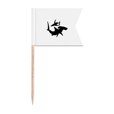 Imagem de Sinalizadores de palitos de natação Shark Whale Group para placa de queijo de bolo de festa