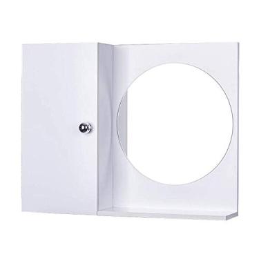 Imagem de Armário para Banheiro com Espelho Redondo Branco