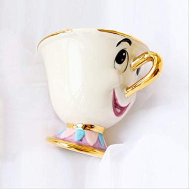 Imagem de Sunskyoo Conjunto de chá Sra. Potts' Son com 2 peças de desenho animado A Bela e a Fera Mrs Potts' Son: xícara de chá. Caneca de cerâmica fofa de porcelana