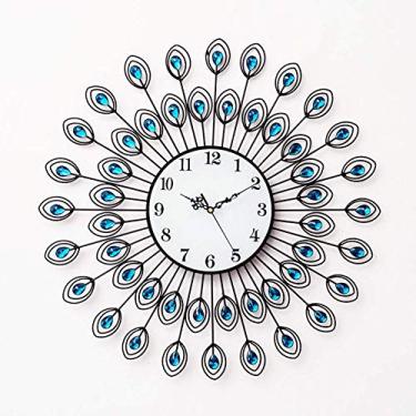 Imagem de Relógio de parede extragrande, estilo europeu vintage, fácil de ler para villa, hotel, decoração de parede de sala de estar, preto