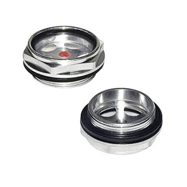 Imagem de Flyshop M42 x 1,5 Macho Rosqueado Óleo Nível Líquido Sight Glass Liga de Alumínio Acessórios para Compressor de Ar, 4 Pçs