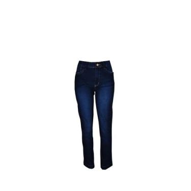 Calça Feminina Jeans Capri Modeladora Cintural Alta Escura no Shoptime