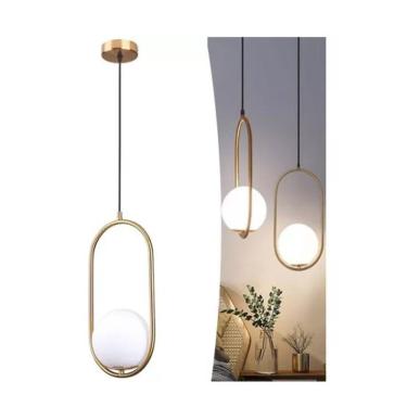 Imagem de Pendente Moderno Luminária Florida Globo Oval Vidro Led Globo 