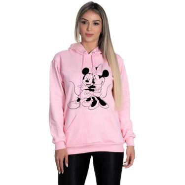 Imagem de Blusa Moletom Canguru Feminino Mickey Love em Algodão-Feminino