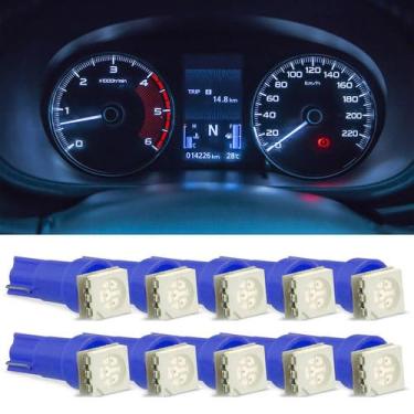 Imagem de Kit 10 Lâmpadas Led Pinguinho T5 1 Led Painel Carro Moto (Azul)