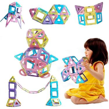 Imagem de 52 Pcs blocos de construção magnéticos, baicccf telhas magnéticas caule 