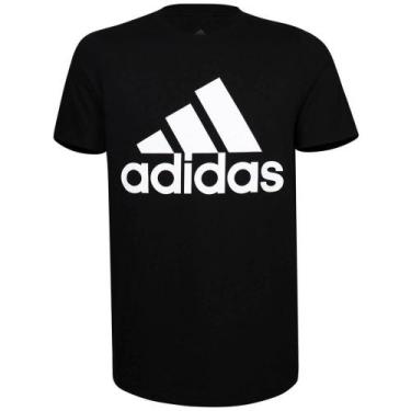 Imagem de Camiseta Adidas Masculina Preta Basic Bos Tee Logo Algodão