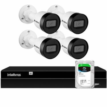 Imagem de Kit 4 Câmeras de Segurança Bullet Intelbras Full HD 1080p VIP 1230 B G4 + Gravador Digital de Vídeo NVR NVD 1404-4 Canais Intelbras + HD 2TB