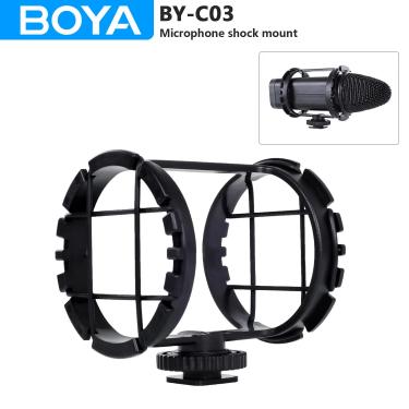 Imagem de Boya BY-C03 câmera shockmount para microfones 1 "a 2" de diâmetro (se encaixa o zoom h1)