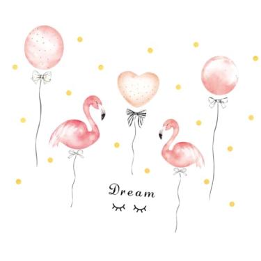 Imagem de Veemoon 1 Unidade Parede De Casa Decalques Animais Flamingo Rosa Papel De Parede Do Balão Do ássaros Animais Adesivos De Parede Balões De Animais Decorar Garota