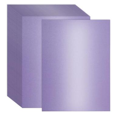 Imagem de 120 folhas de papelão roxo brilhante papel metálico 21 x 28 cm, cartolina dupla face 250gsm/41,7 kg, papel perolado para convites, certificados, artesanato, cartões DIY