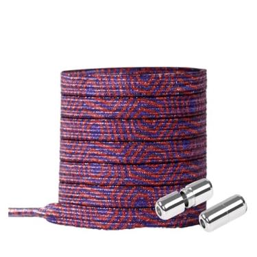 Imagem de Elastic Locking ShoeLace Metal Lock Shoe Laces Women No Tie Shoes Lace Kids Adult Unisex Sneakers Laces Strings (Color : Multicolor F)