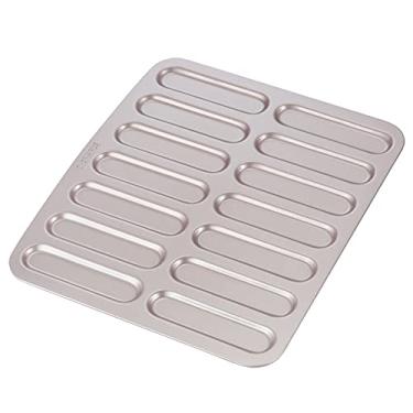 Imagem de CHEFMADE Eclair Forma de bolo, 14 cavidades, antiaderente, mini biscoitos Eclair para assar no forno (ouro champanhe)