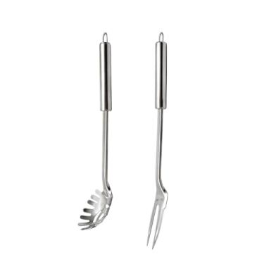 Imagem de Garfo Trinchante e Pegador de Massas Talheres Aço Inox 2 pcs