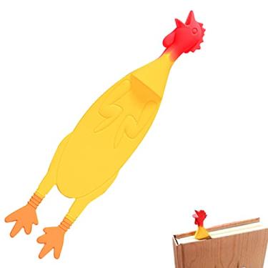 Imagem de 1 marcador de livro de animais, criativo, engraçado, de galinha, marcadores de página, divisores de página, etiquetas de livros, presentes, material de escritório escolar