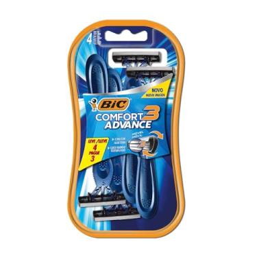 Imagem de BIC Aparelho De Barbear Comfort 3 Advance Pele Normal Azul 3 Lâminas Fita Lubrificante 9298491 Leve 4 Pague 3