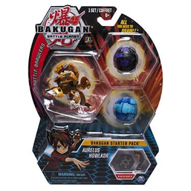 Imagem de Bakugan Starter Pack 3-Pack, Aurelus Howlkor, Collectible Transforming Creatures, for Ages 6 and Up
