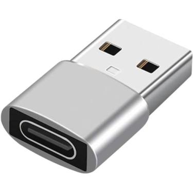 Imagem de Adaptador USB A Macho x Tipo C Fêmea - OTG Cinza