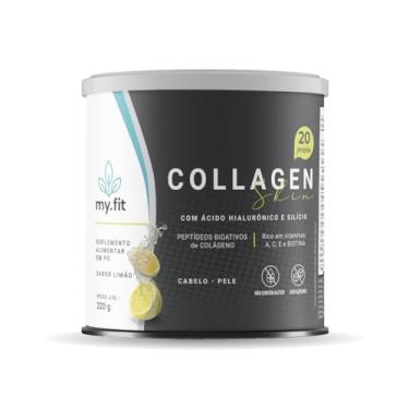 Imagem de Collagen Skin - Colágeno Hidrolisado (Peptídeos Bioativos) com Ácido Hialurônico 100mg + Biotina e Vitaminas - Fórmula Completa para Manutenção da Pele, Unhas e Cabelo - Sabor Limão