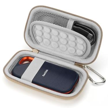 Imagem de Yinke Capa rígida para SanDisk Extreme Pro/SanDisk Extreme SSD externo 500GB 1TB 2TB bolsa de armazenamento (branca)