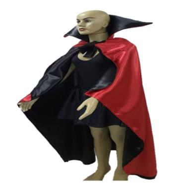 Imagem de Capa Gola Vampiro Dupla Face Adulto Cetim Halloween Fantasia