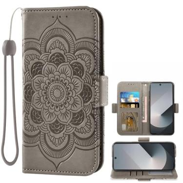 Imagem de Asuwish Capa de telefone para Samsung Galaxy Z Fold 6 5G 2024 capa carteira com suporte flip de couro para cartão de crédito suporte flor fólio cordão alça de pulso acessórios para celular ZFold6 Z6 G