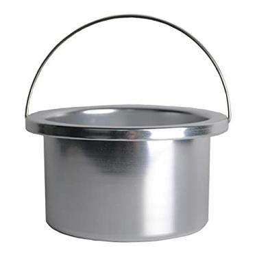 Imagem de Calefator de cera portátil de 500 ml, embalagem com 2, liga de alumínio de aquecimento rápido, tigela de depilação para depilação em casa de salão - Panela depilatória móvel quente com alça - prata