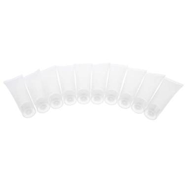 Imagem de 10 tubos cosméticos vazios transparentes para viagem, 30 ml- Conveniente e fácil de usar - Ótimo para uso doméstico e em viagens - Recipientes de plástico branco para cremes e loções - Mini frascos