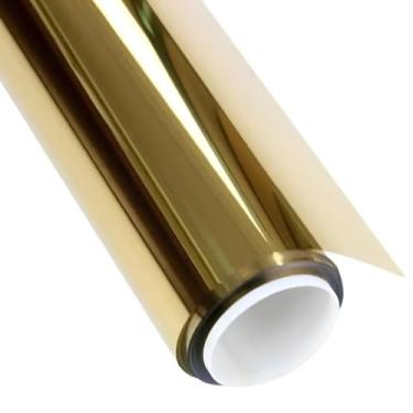 Imagem de Insulfilm Decorativo P Vidro Casa Porta Janela Box Blindex Impermeável (Ouro Espelhado, 3m x 50cm)