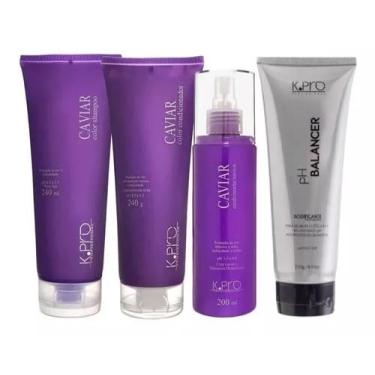 Imagem de KIT CAVIAR COLOR SHAMPOO 240ML + CONDICIONADOR 240ML + LEAVE-IN 200ML + PH BALANCER ACIDIFICANTE 230ML - K.PRO