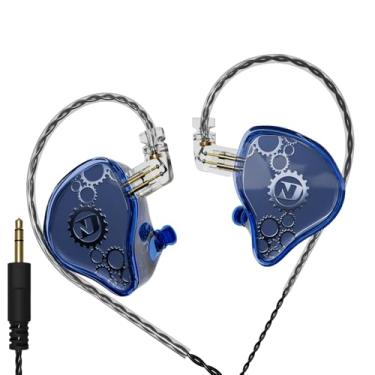 Imagem de FEDAI Fones de ouvido ND Venus intra-auriculares, fones de ouvido IEM com driver magnético duplo de 10 mm, fones de ouvido HiFi para jogos, cabo destacável de 2 pinos (sem microfone, azul, plugue de