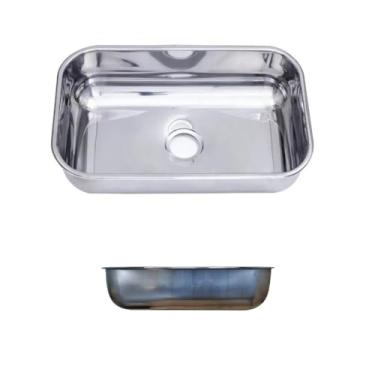 Imagem de Cuba Inox Tecnocuba n°2 funda 17 cm prof (56x34x17) aço inox 430 Acabamento Polido