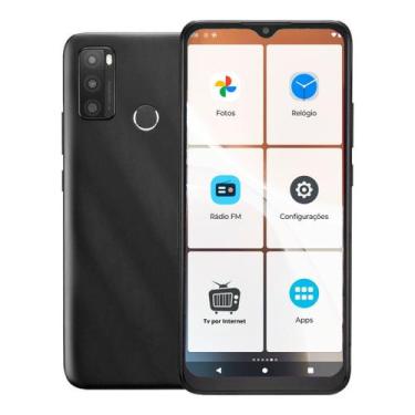 Imagem de Smartphone Desbloqueado para Idoso 128GB/4GB RAM com TV Online inclusa