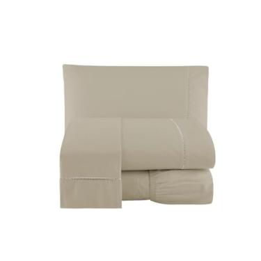 Imagem de Jogo De Lençol QUEEN 100% Algodão 600 Fios Egipicios 3 PEÇAS Lençol com Elastico (BEGE, QUEEN 3 PEÇAS)