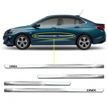 Imagem de Kit Friso Lateral Personalizado Slim Cromado Onix 2012 a 2023 4 Portas