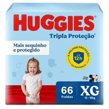 Imagem de Fralda Huggies Tripla Proteção Tamanho Xg Pacote Hiper 66 Fraldas Desc