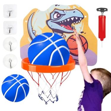 Imagem de Cesta interna,Cesta de basquete interna | Cesta de basquete interna para crianças acende aro pequeno dobrável | Sobre a porta, cesta de basquete, quarto, ajustável para escritórios