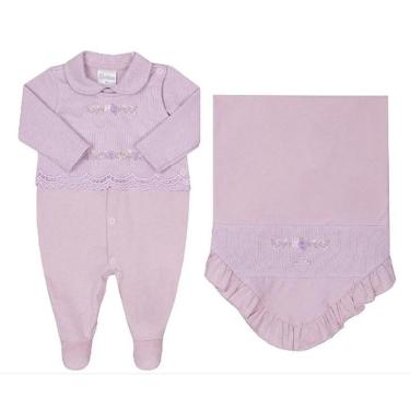 Imagem de Kit Saída Maternidade Luxo Bebê Menina Bordado Paraiso 16153-Feminino