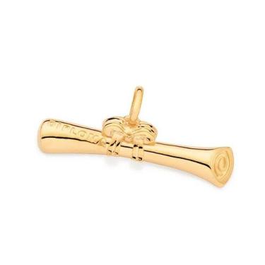 Imagem de Pingente banhado ouro 3x 24k 18k e 22k  feminino rommanel diploma com 