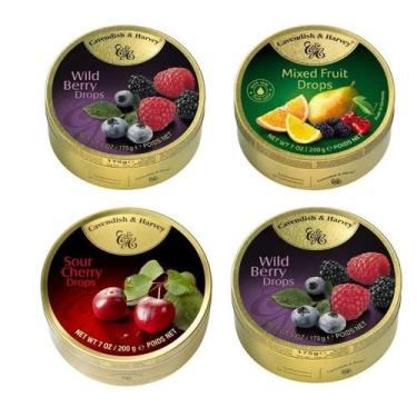 Imagem de Kit 4 Balas Cavendish & Harvey Sabores Lata 200 Gramas