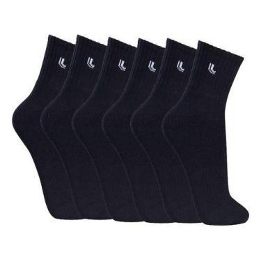 Imagem de Kit 6 Pares Meia Lupo Cano Médio Masculina Sport 3245, Preto, M