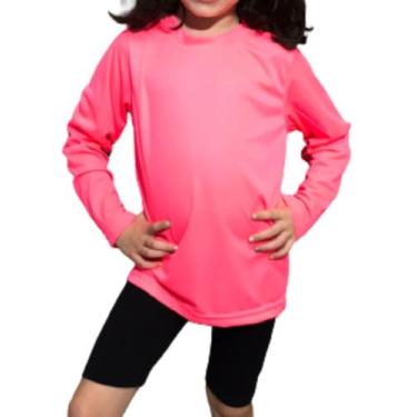 Imagem de Camiseta Infantil Dry Fit Proteção Uv35+ Manga Longa Unissex - Fix, Ro