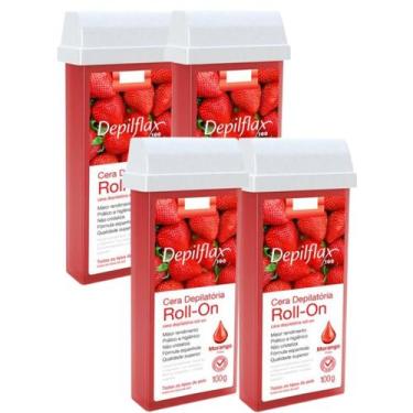 Imagem de Kit 4 Refil Cera Depilatoria Corporal Profissional Depilação Roll On D
