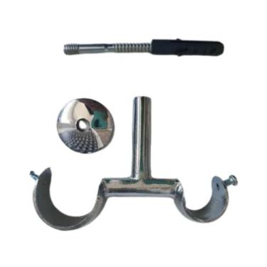 Imagem de Suporte Para Teto Duplo 19/28mm Para Varão Comum - 1 Unidade - DECOR L