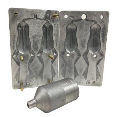 Imagem de Fôrma de Aluminio Sapo Frog Para Fabricação de Iscas Artificiais - Red