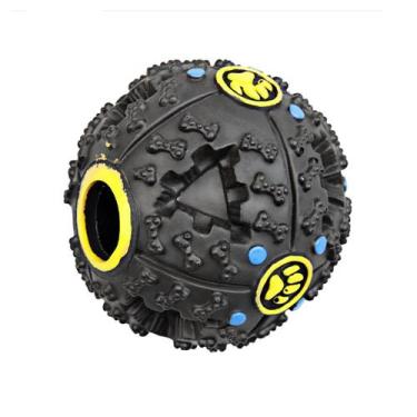 Imagem de Bola Interativa Porta Petisco Ração Para Cachorro Emite Som Brinquedo 