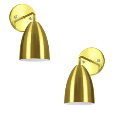 Imagem de Kit 2 Arandelas Aluminio Vegas Dourado sala quarto corredor - MARRYLUZ