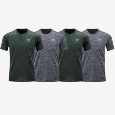 Imagem de Kit 4 Camisetas Academia Caminhada Dry Dagg, Verde, Cinza, M